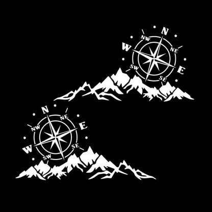 Car Sticker 2PCS Mountain Adventurers Compass Graphics Decoration Rv Camper Truck Door Waist Line Hood Vinyl Decal,56cm