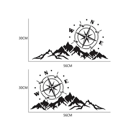 Car Sticker 2PCS Mountain Adventurers Compass Graphics Decoration Rv Camper Truck Door Waist Line Hood Vinyl Decal,56cm