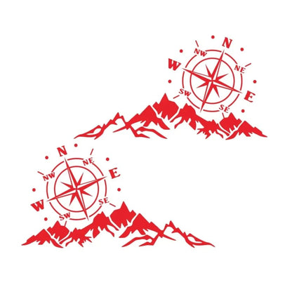 Car Sticker 2PCS Mountain Adventurers Compass Graphics Decoration Rv Camper Truck Door Waist Line Hood Vinyl Decal,56cm