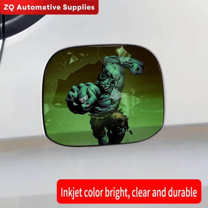 Anime Hulk Car Pull Fuel Tank Stickers Funny Waterproof Sunscreen Consumption Decal Exterior Accessories