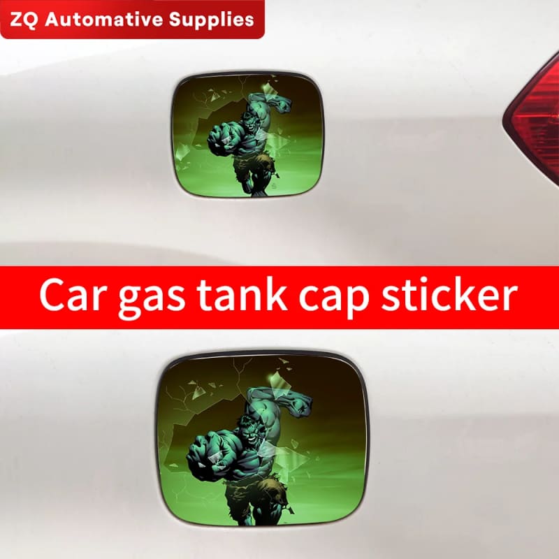 Anime Hulk Car Pull Fuel Tank Stickers Funny Waterproof Sunscreen Consumption Decal Exterior Accessories