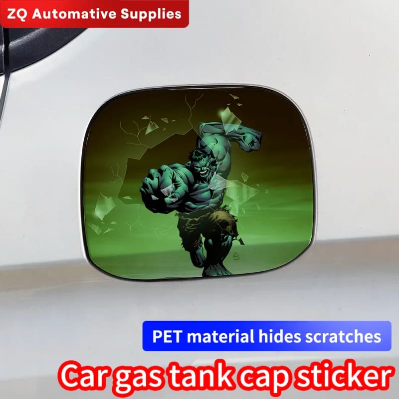 Anime Hulk Car Pull Fuel Tank Stickers Funny Waterproof Sunscreen Consumption Decal Exterior Accessories