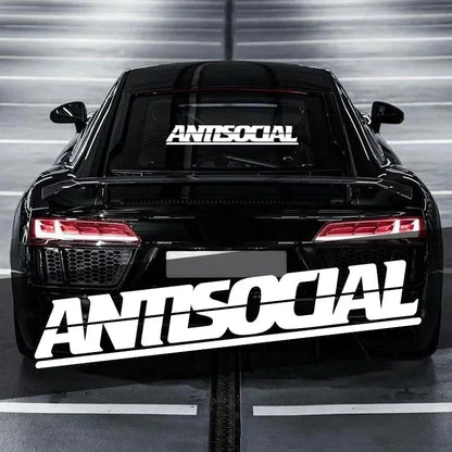 Antisocial Letter Car Stickers for Rear Window Vinyl Decals DIY