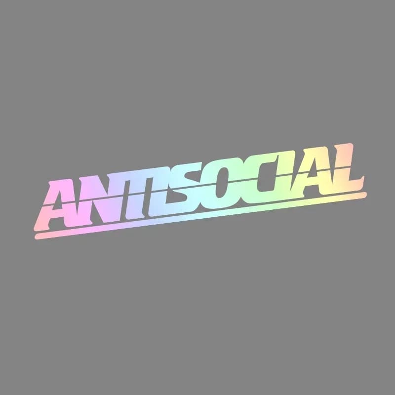 Antisocial Letter Car Stickers for Rear Window Vinyl Decals DIY - laser / 30x5CM