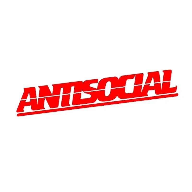 Antisocial Letter Car Stickers for Rear Window Vinyl Decals DIY - Red / 20x3CM