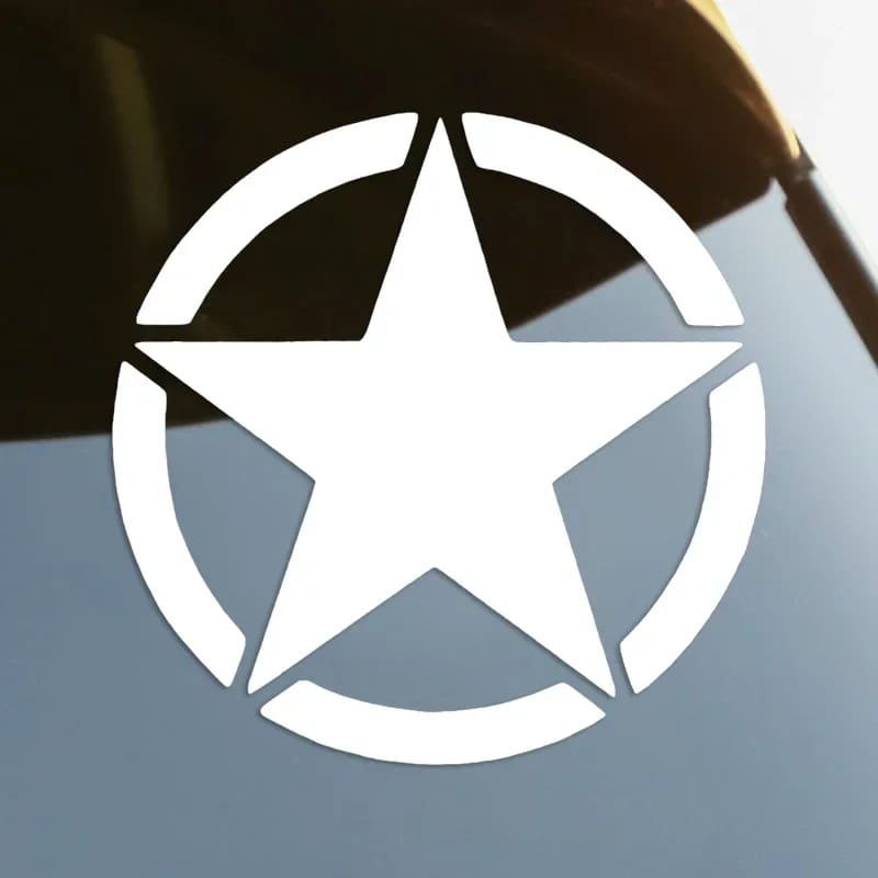 Car Sticker Military Star Die-Cut Vinyl Decal Waterproof Auto Decors on Body Bumper Rear Window