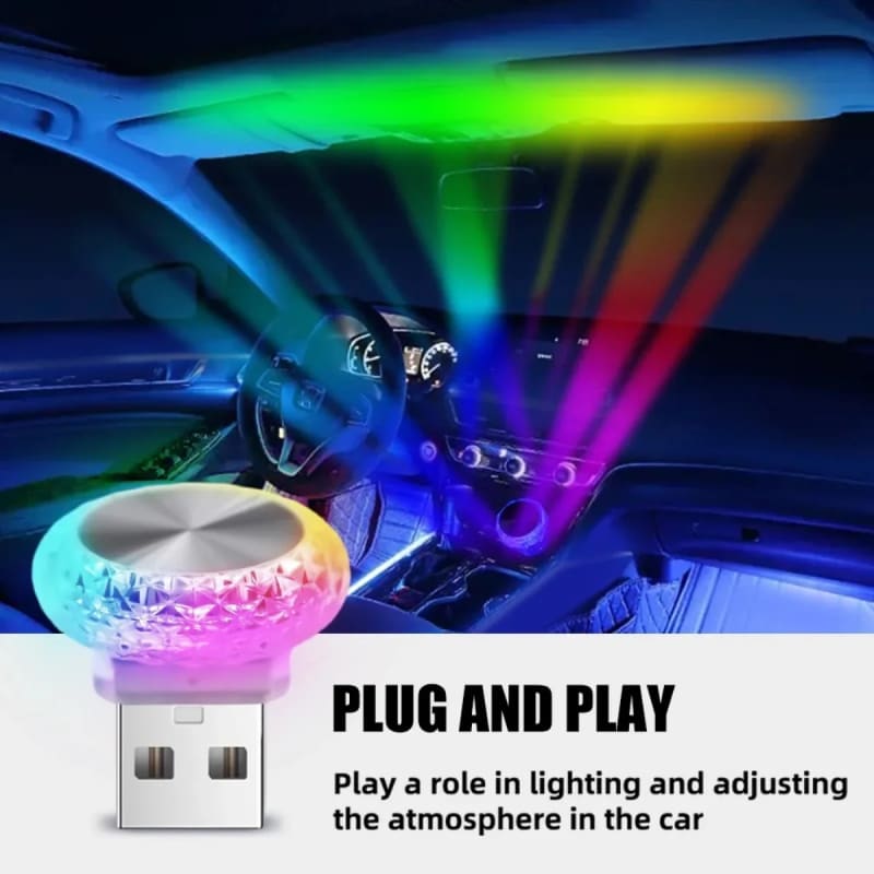 Car USB Ambient Lights LED Color Night Light