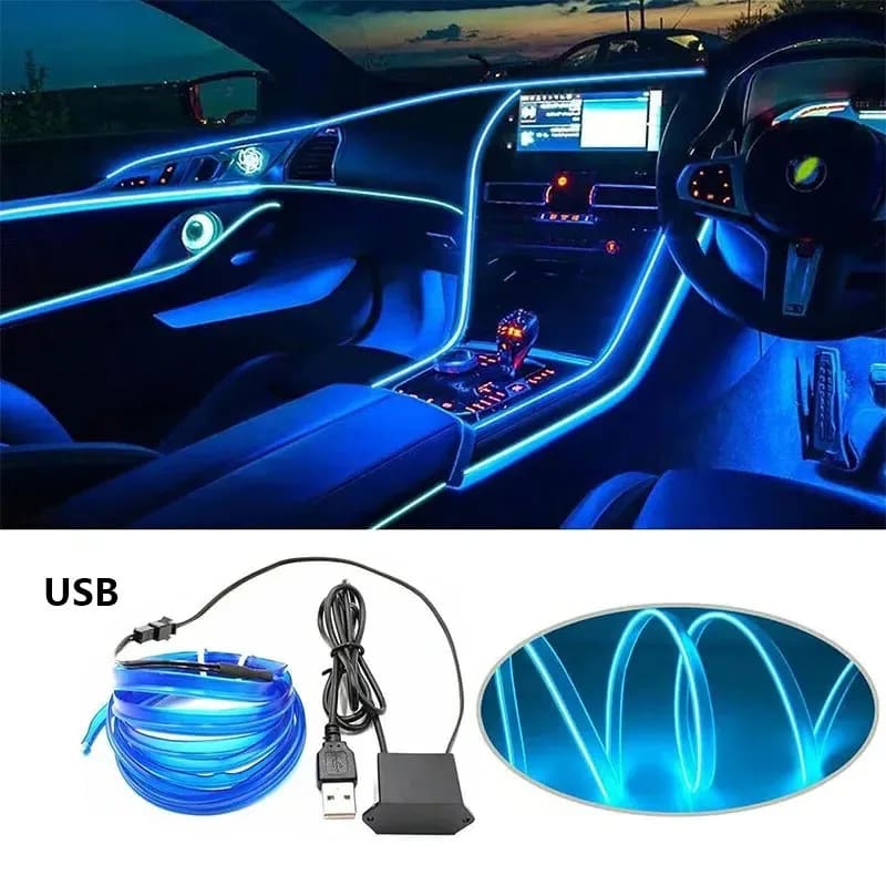 LED Car Interior Decoration Light EL Wiring Neon Strip