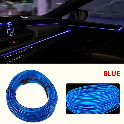 LED Car Interior Decoration Light EL Wiring Neon Strip - Blue