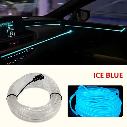 LED Car Interior Decoration Light EL Wiring Neon Strip - Ice Blue