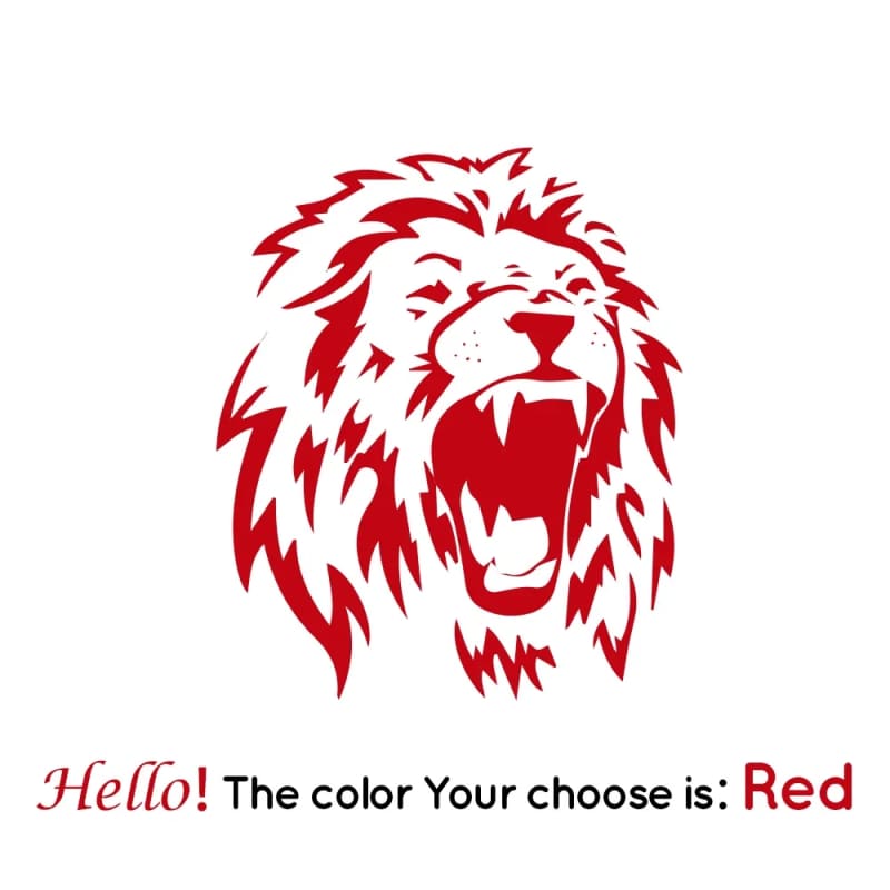 NEW lion Car Stickers Funny Decal Window Decoration Vinyl Motorcycle Accessories - Red / 35CM