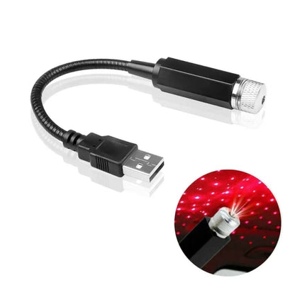 Mini LED Car Roof Star Night Light Projector - Red