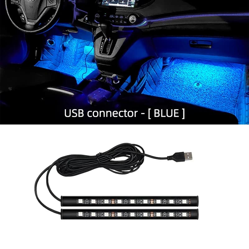 Neon 18 LED Car Interior Ambient Foot Light - Blue