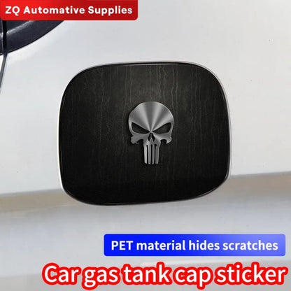 Punisher Skull Blood Car Pull Fuel Tank Stickers Funny Waterproof Sunscreen Decal Exterior Accessories