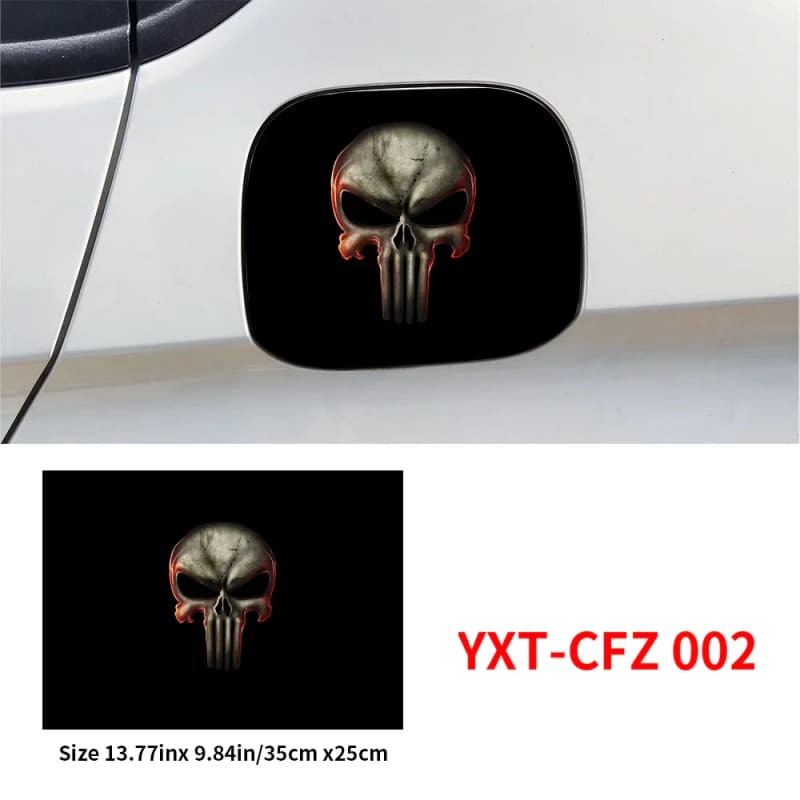 Punisher Skull Blood Car Pull Fuel Tank Stickers Funny Waterproof Sunscreen Decal Exterior Accessories - CFZ 002