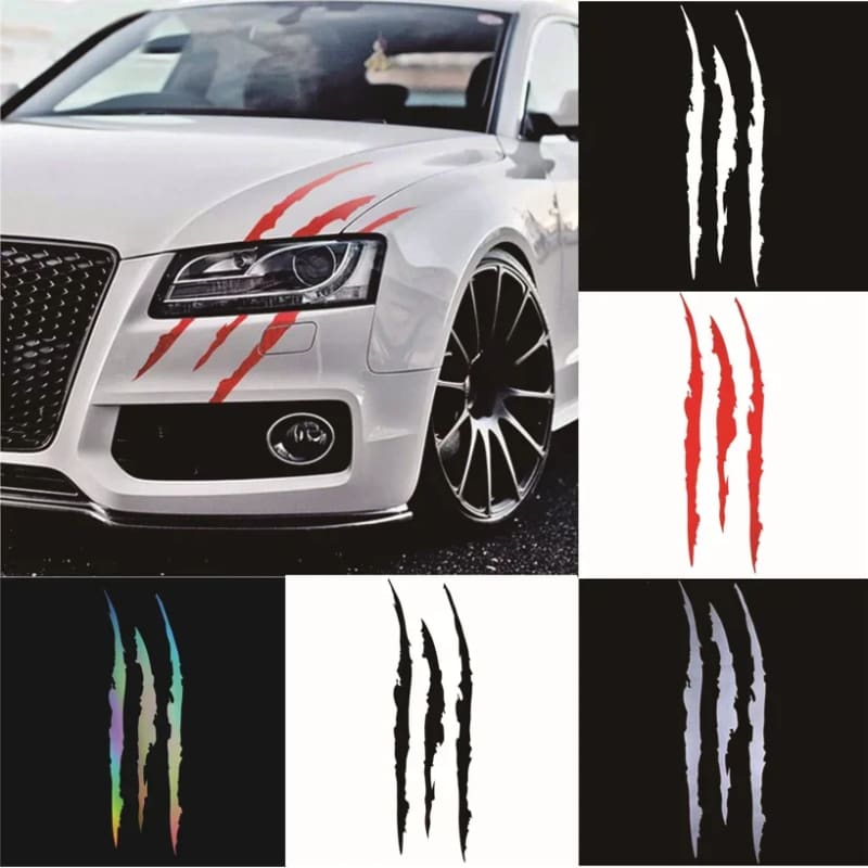 Auto Car Sticker Reflective Monster Claw Scratch Stripe Marks Headlight Decal Stickers PVC 41cm*12cm