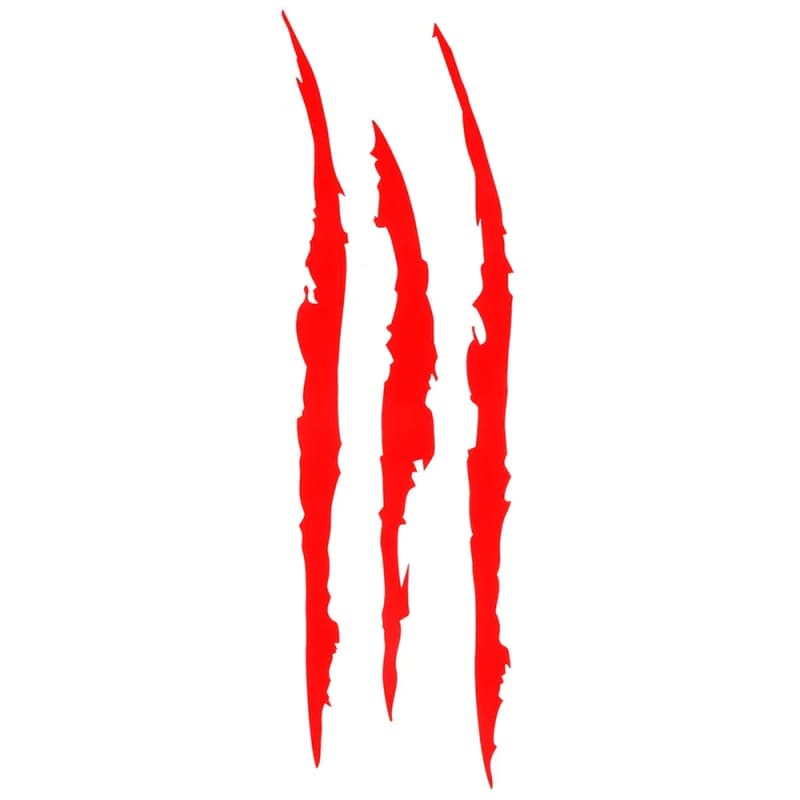 Auto Car Sticker Reflective Monster Claw Scratch Stripe Marks Headlight Decal Stickers PVC 41cm*12cm - Red