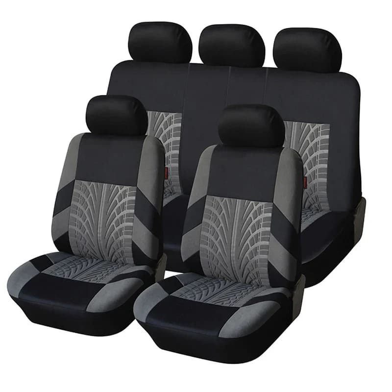 Tire Track Pressing Car Seat Covers - SN4-1701-9PCS-GY