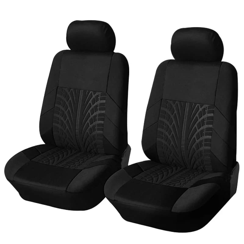 Tire Track Pressing Car Seat Covers - BLACK BROWN