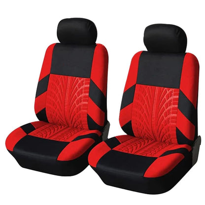 Tire Track Pressing Car Seat Covers - CRIMSON