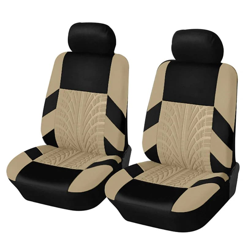 Tire Track Pressing Car Seat Covers - Yellow